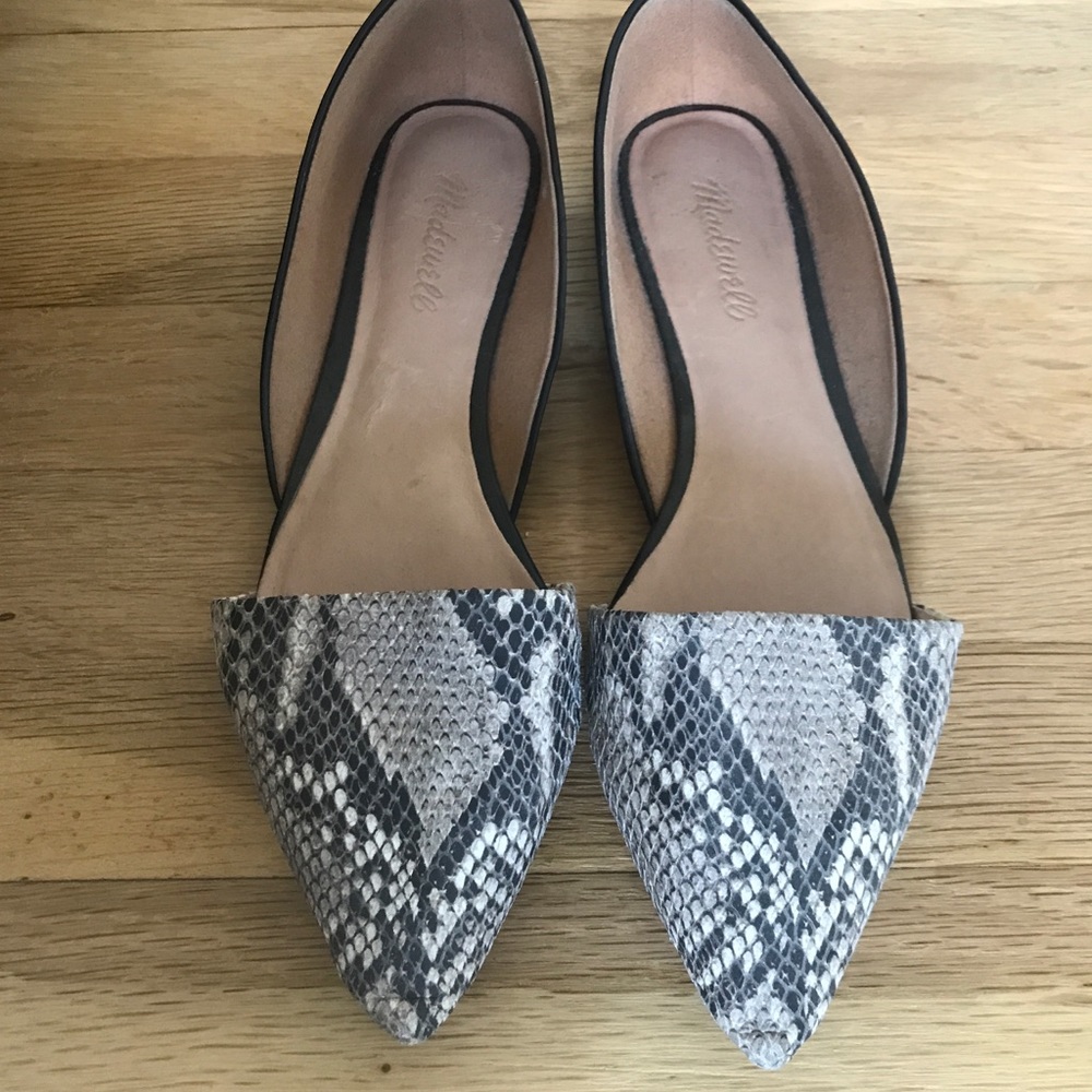 Madewell Snake Print D’Orsay Flats